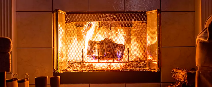 Mendota Hearth Landscape Fireplace Installation in Champaign, Illinois